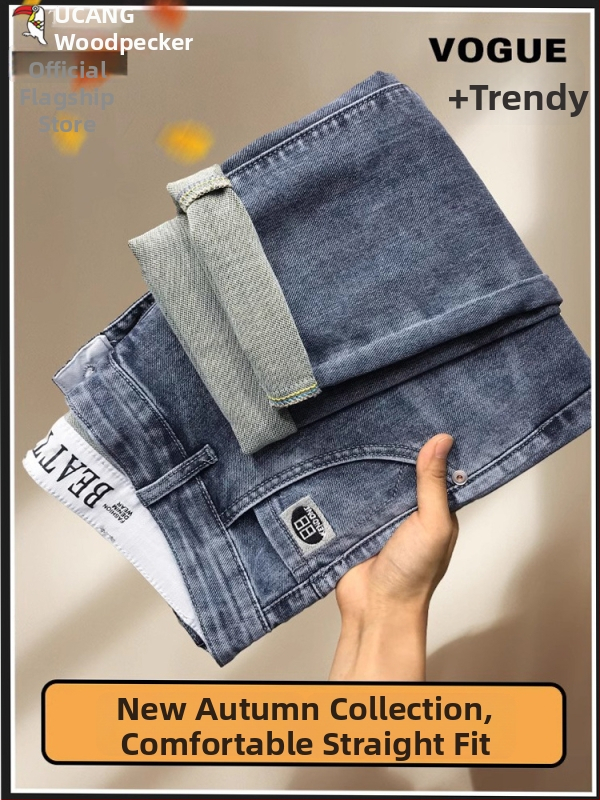 Pánske džínsy – tapered strih, mid-rise pás, denim s elastickosťou, Tucano/Woodpecker