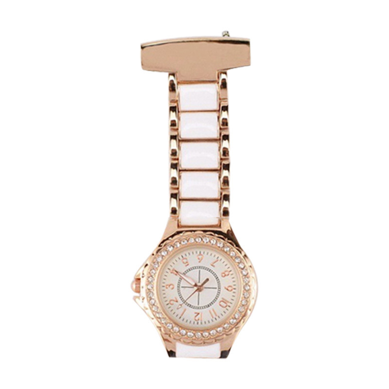 Ceas de asistentă medicală cu ace luminoase - Mișcare quartz (Japan Miyota) - rezistență la apă 10 m - cadran în formă de inimă - carcasă din oțel inoxidabil