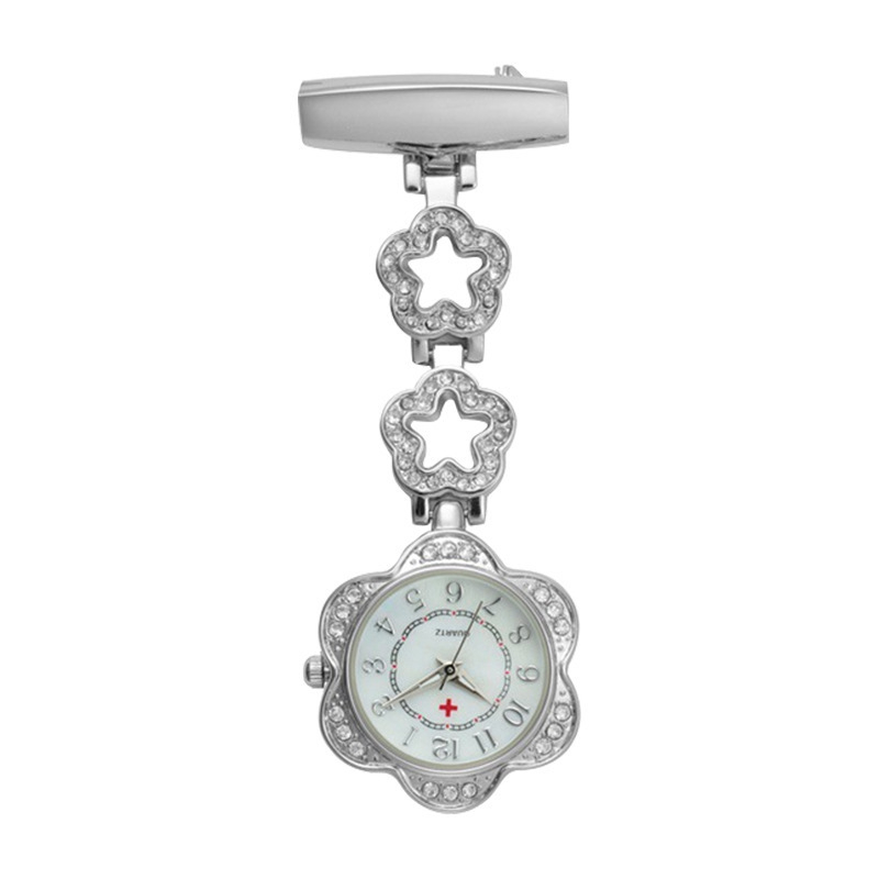 Ceas de asistentă medicală cu ace luminoase - Mișcare quartz (Japan Miyota) - rezistență la apă 10 m - cadran în formă de inimă - carcasă din oțel inoxidabil