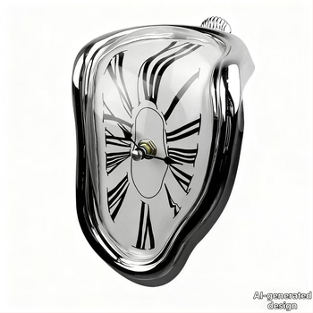 Стенно часовник MOVEBEST 9063, с плавен ход на секундната стрелка, батерийно захранване, овална форма, пластмасов корпус