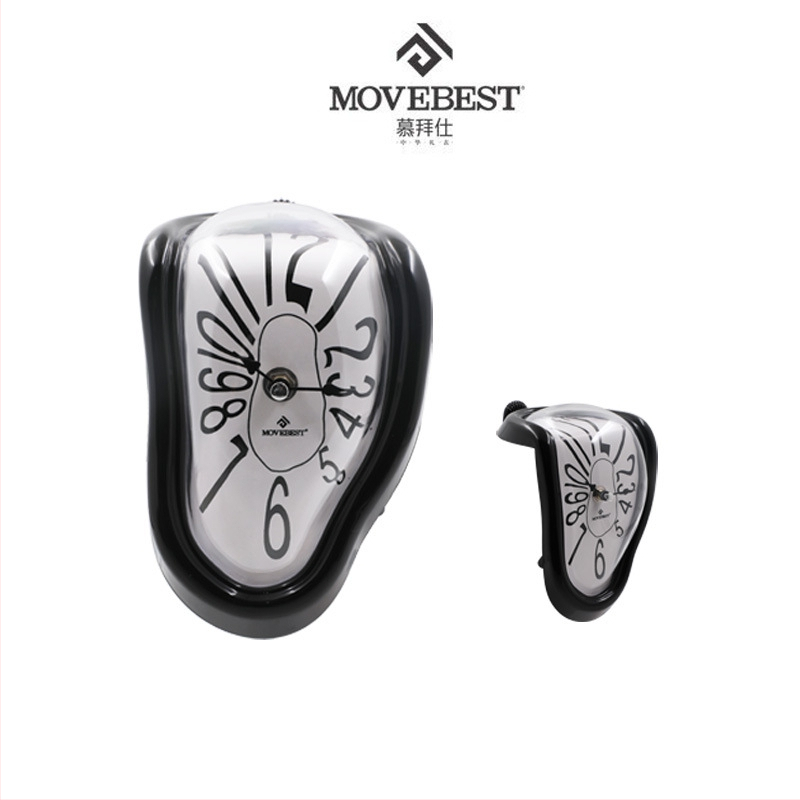 Стенно часовник MOVEBEST 9063, с плавен ход на секундната стрелка, батерийно захранване, овална форма, пластмасов корпус