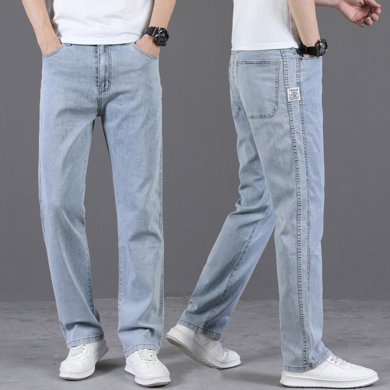 Muške traperice ravnog kroja, opuštena kroj, s fleece podstavom, debeli denim za jesen-zimu 2023, casual široki stil, plus veličina