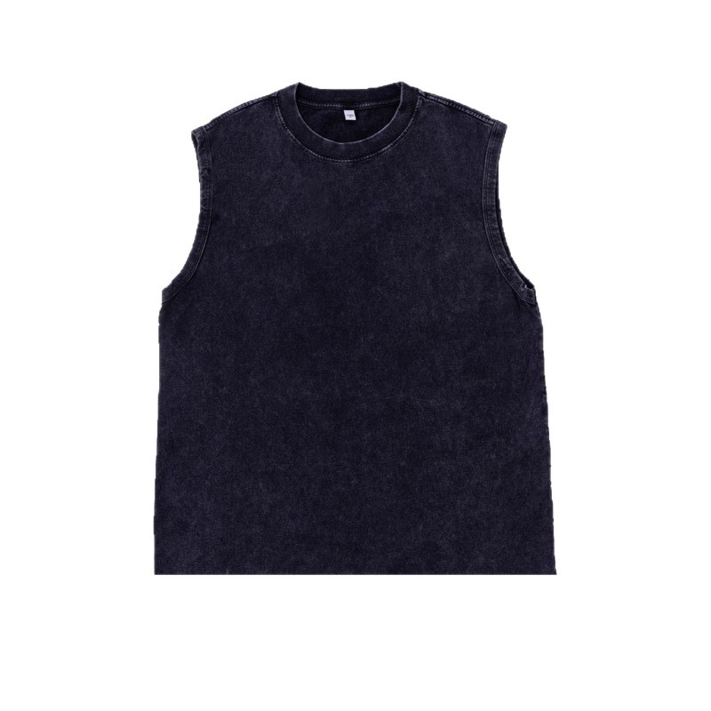 Bez piedurknēm kokvilnas veste, brīvā piegriezuma, batik tehnika, retro stils, apaļš gals