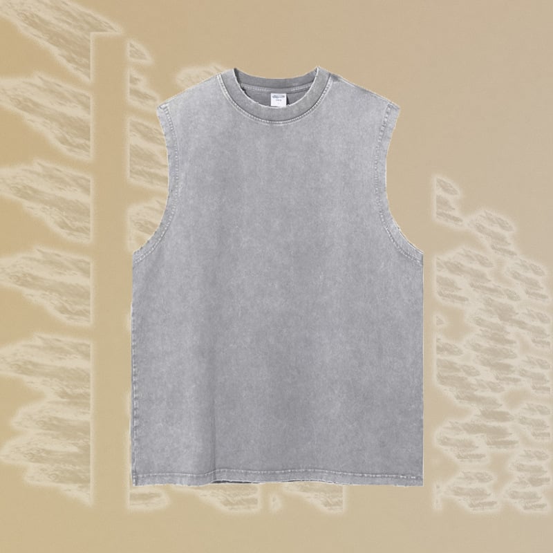 Bez piedurknēm kokvilnas veste, brīvā piegriezuma, batik tehnika, retro stils, apaļš gals