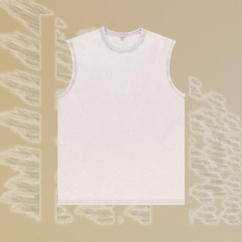 Bez piedurknēm kokvilnas veste, brīvā piegriezuma, batik tehnika, retro stils, apaļš gals