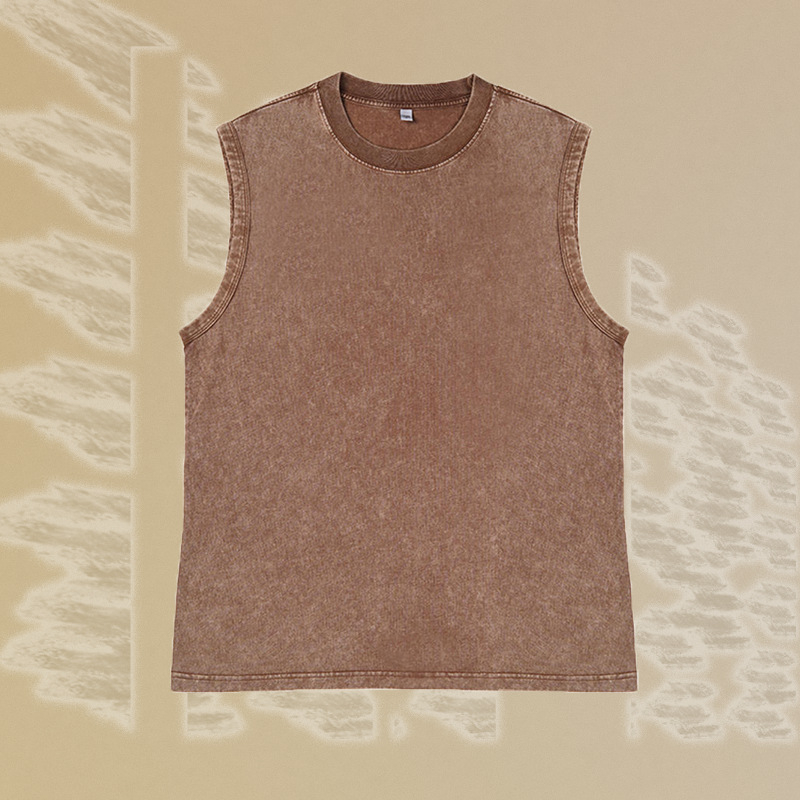 Bez piedurknēm kokvilnas veste, brīvā piegriezuma, batik tehnika, retro stils, apaļš gals