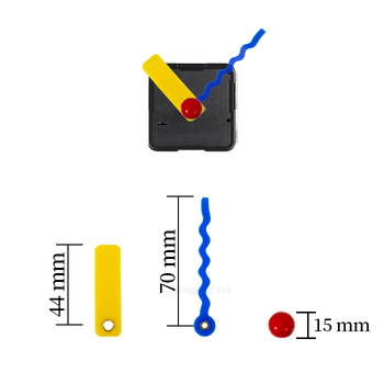 Безшумен кварцов механизъм за часовник със акрилни стрелки, DIY стенен часовник комплект, пластмасов корпус, дължини на осите 13–31 мм