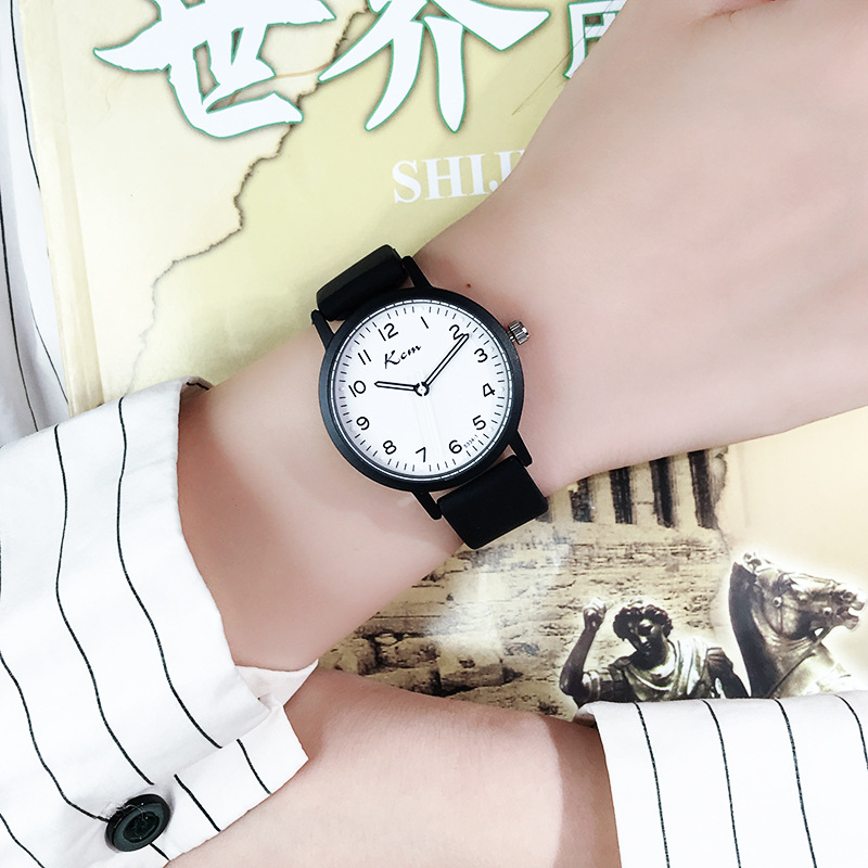 Ceas pentru eleve cu curea din silicon, mișcare cuarț, afișaj luminos, rezistent la apă