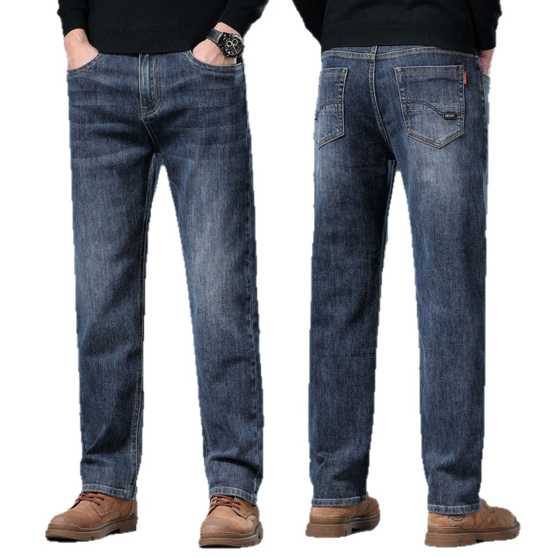 Meeste teksased - sirged sääred, fliisvooder, mikroelastsus, keskmine talje, kivipesu