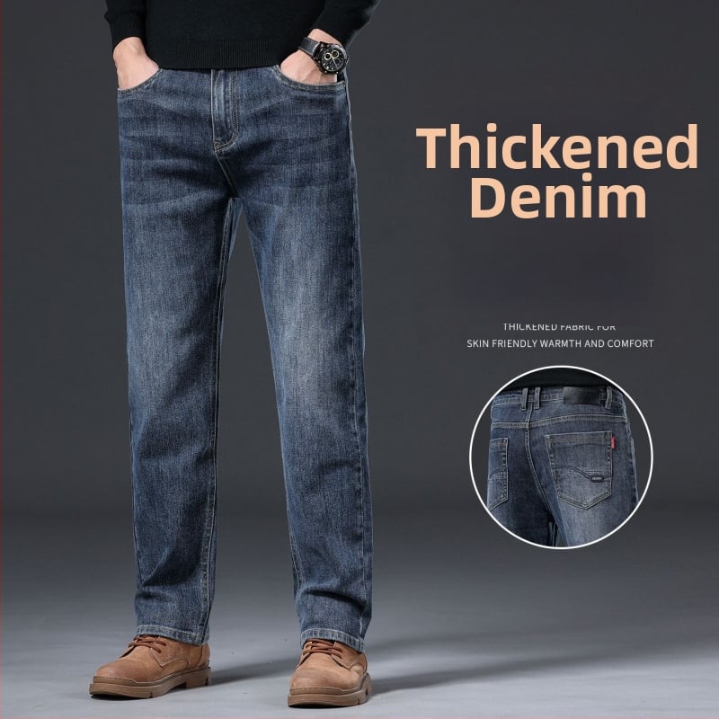 Meeste teksased - sirged sääred, fliisvooder, mikroelastsus, keskmine talje, kivipesu