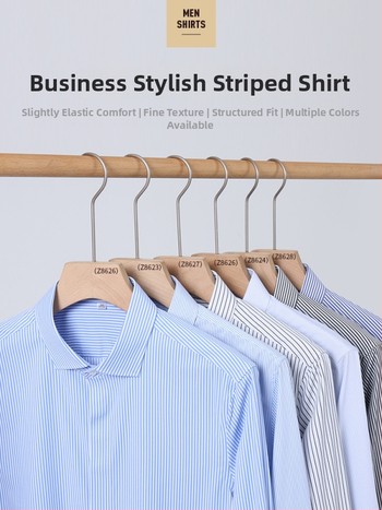 Meeste triibuline pikkade varrukatega särk, slim-fit lõige, bambuskiud, triikimata, kortsuvastane, masinpesu