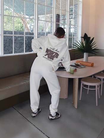 Ženski hoodie s kapuljom, print s tekstom, poliester, dugi rukavi, casual japansko-korejski stil