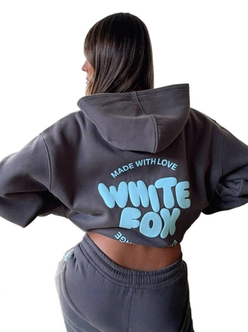 Ženski hoodie s kapuljom, print s tekstom, poliester, dugi rukavi, casual japansko-korejski stil