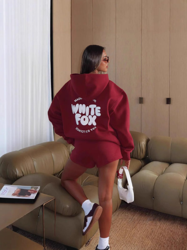 Ženski hoodie s kapuljom, print s tekstom, poliester, dugi rukavi, casual japansko-korejski stil