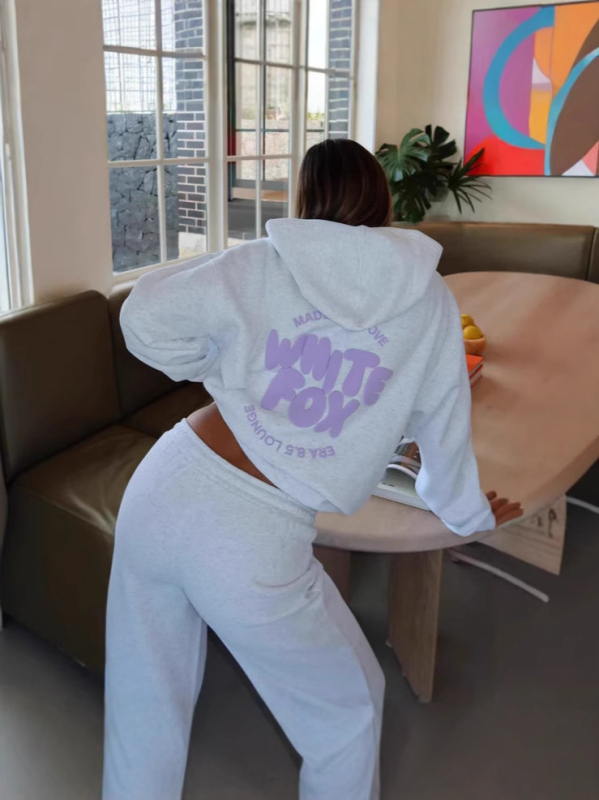 Ženski hoodie s kapuljom, print s tekstom, poliester, dugi rukavi, casual japansko-korejski stil