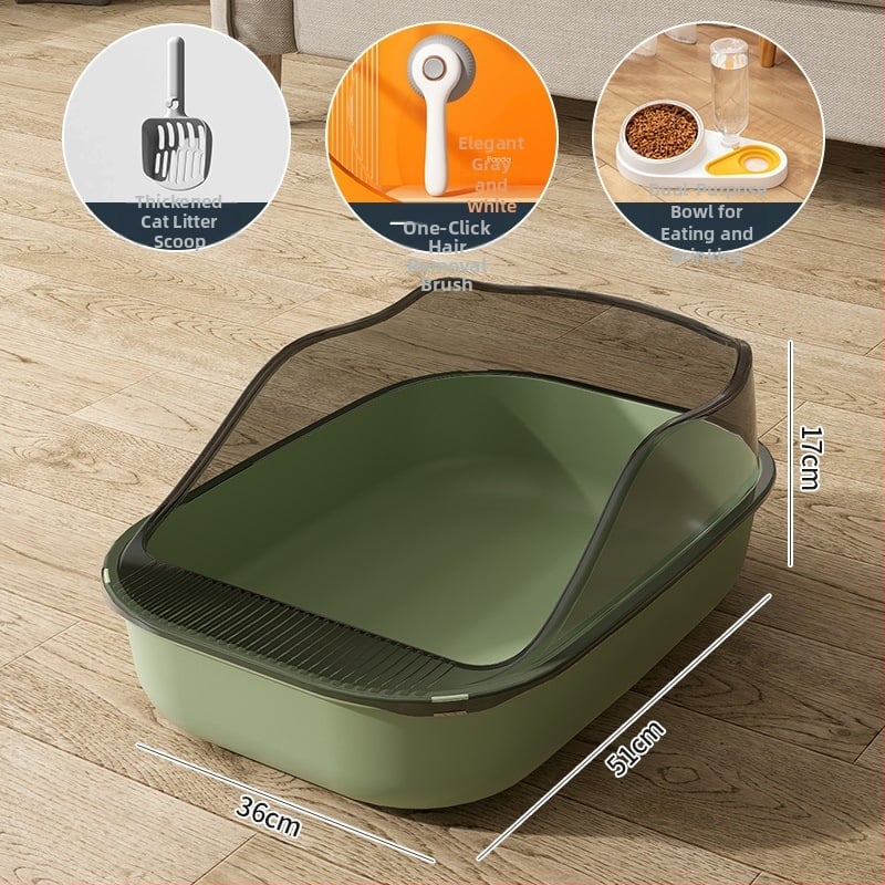 Κουτί άμμου γάτας με ημικλειστό σχέδιο, υλικό PP, Rainbow μάρκα