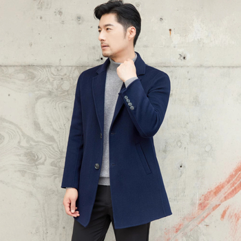 Палто от 100% вълна, двойно закопчаване, костюмна яка, подплата от истинска козина, градски зимен стил