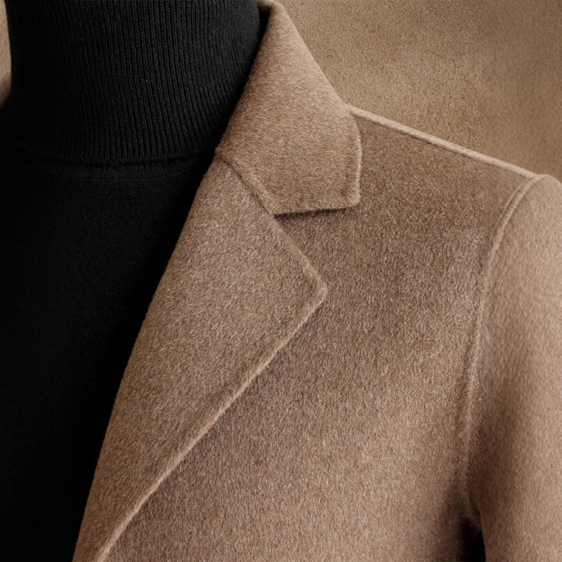 Палто от 100% вълна, двойно закопчаване, костюмна яка, подплата от истинска козина, градски зимен стил