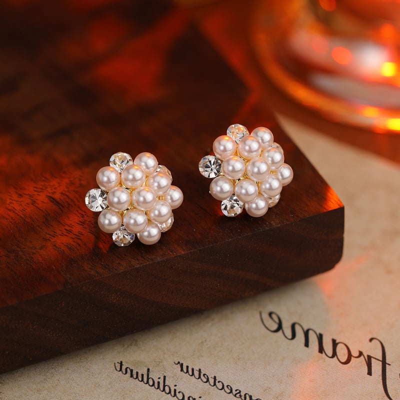 Veideni медни обици с цветя и цирконии, позлатени за дълготраен цвят