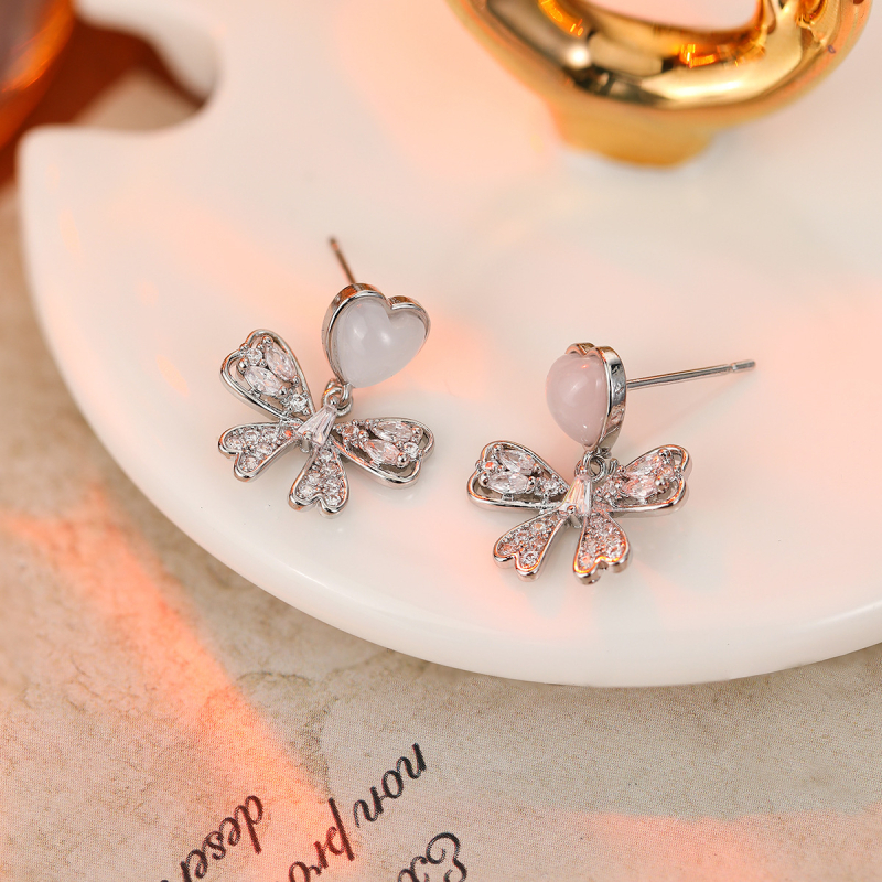 Veideni медни обици с цветя и цирконии, позлатени за дълготраен цвят