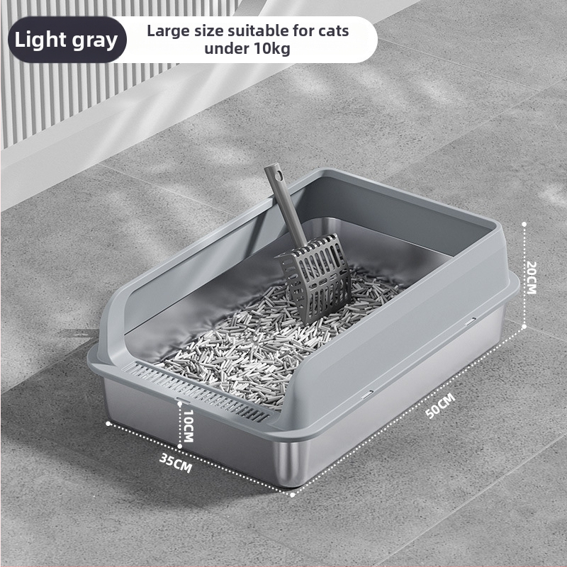 Macskaalmó tál, felső bejárattal, mélyített, magas kerítésű, fém-plasztik konstrukció, négyzetes forma