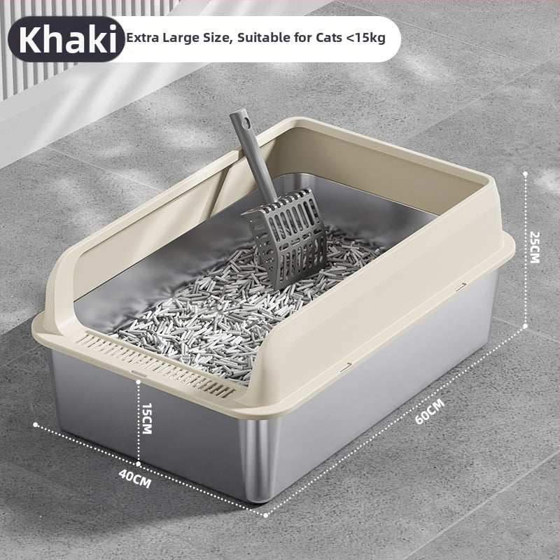 Macskaalmó tál, felső bejárattal, mélyített, magas kerítésű, fém-plasztik konstrukció, négyzetes forma