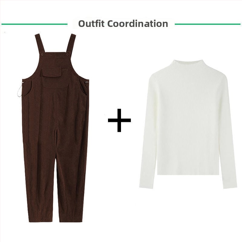 Бременски гащеризон с презрамки – свободна кройка, Chenille плат, спандекс <30%, подплатени с флис, панталони с дължина 3/4, двукомпонентен комплект