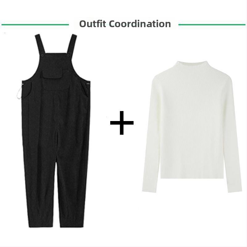 Бременски гащеризон с презрамки – свободна кройка, Chenille плат, спандекс <30%, подплатени с флис, панталони с дължина 3/4, двукомпонентен комплект