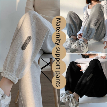 Бременски джогър панталони с подплата, свободен силует, средна дебелина, еластично тъкане, памук-полиестер с еластан и полиестер, опора за корема