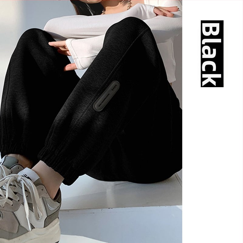 Бременски джогър панталони с подплата, свободен силует, средна дебелина, еластично тъкане, памук-полиестер с еластан и полиестер, опора за корема