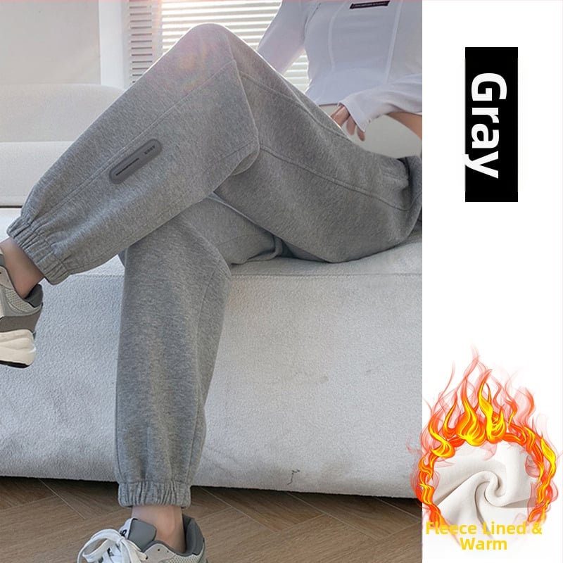 Бременски джогър панталони с подплата, свободен силует, средна дебелина, еластично тъкане, памук-полиестер с еластан и полиестер, опора за корема