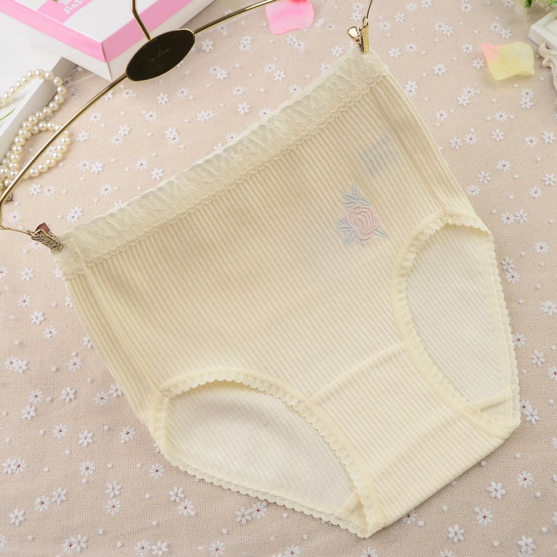 Памучни панталони за бременни с бродерия на цветя, висока талия, дишащи и попиват пот