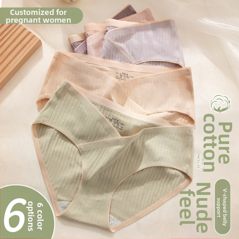 Monroe Kokvilnas grūtnieču biksītes ar vidējo jostas līmeni, vēdera atbalsts, elpojošas, 100% kokvilnas oderes