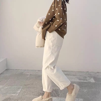 Γυναικείοι εγκυμοσύνης παντελόνια Corduroy με στήριξη κοιλιάς, μεσαίας πυκνότητας, φλίς επένδυση, φαρδύς χάρεμ στυλ, άνοιξη-χειμώνας