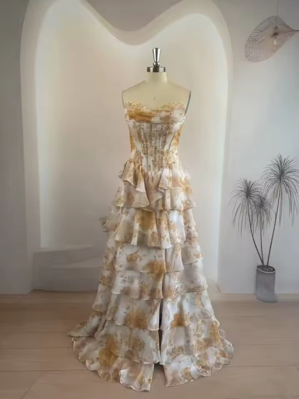 Вечерна рокля с полиестер, дълга, без презрамки, топ с тръбно деколте, висока талия (Полиестер; дълга; без презрамки; топ с тръбно деколте; висока талия)