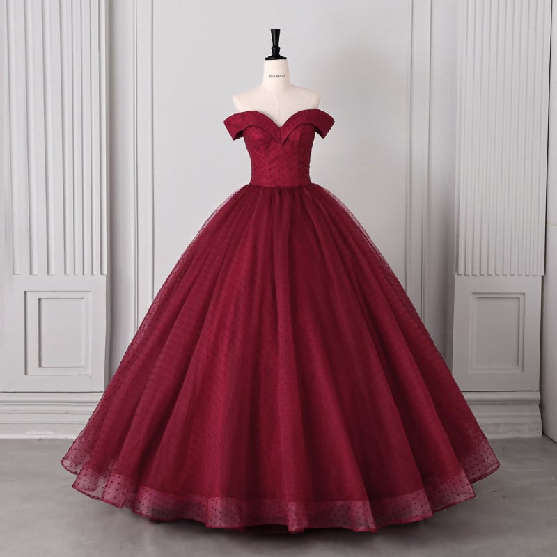 Дълга вечерна рокля с едно рамо, пухеста пола, бродерия, полиестер, за сватба