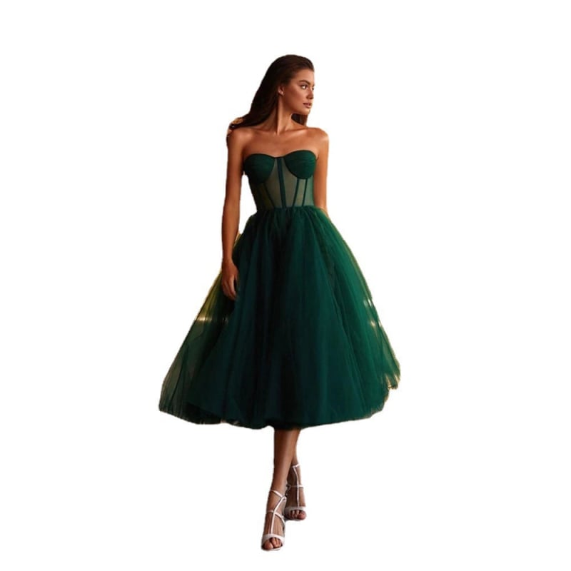 Вечерна рокля от полиестер, без ръкави, дълга пола, А-линия, стояща яка с кръгъл ревер, лято 2025