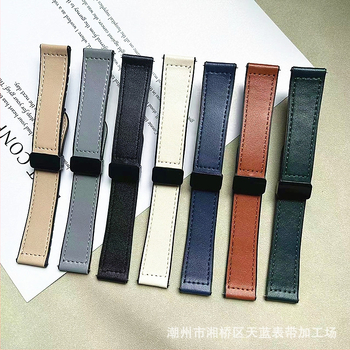 Каишка за часовник от силикон с Napa текстура, магнитно закопчаване, бърз освободителен механизъм, съвместима с Huawei GT и Apple Watch