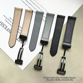 Каишка за часовник от силикон с Napa текстура, магнитно закопчаване, бърз освободителен механизъм, съвместима с Huawei GT и Apple Watch