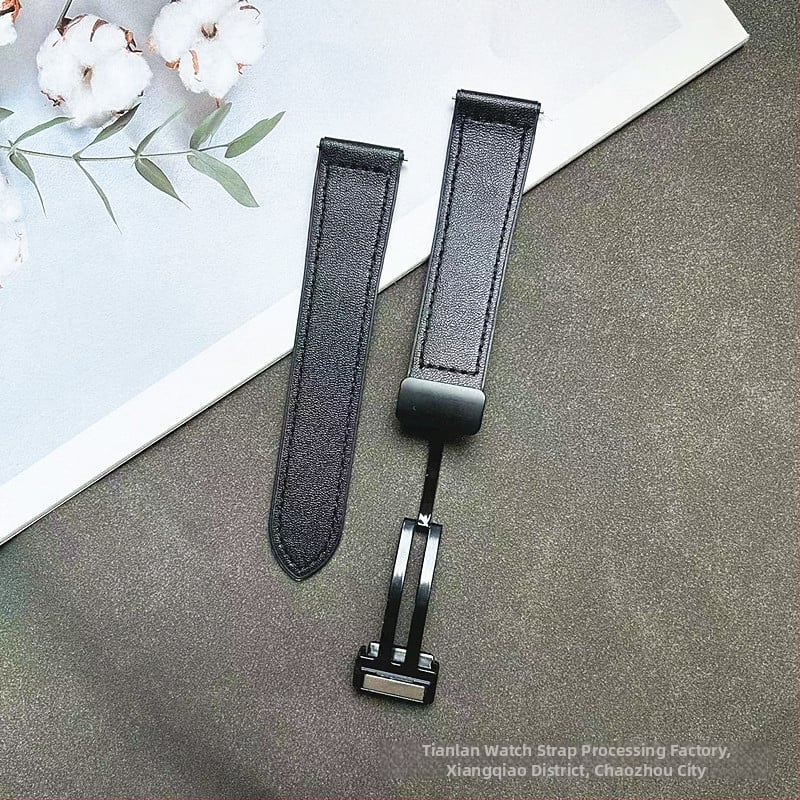 Каишка за часовник от силикон с Napa текстура, магнитно закопчаване, бърз освободителен механизъм, съвместима с Huawei GT и Apple Watch