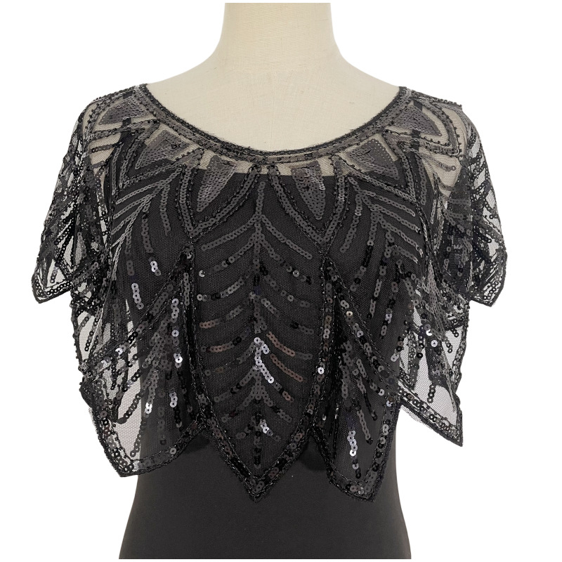 Naistele mõeldud võrgukardigan sequinidega ja õmblusega — polüester, triibuline muster, lihtne kudumine