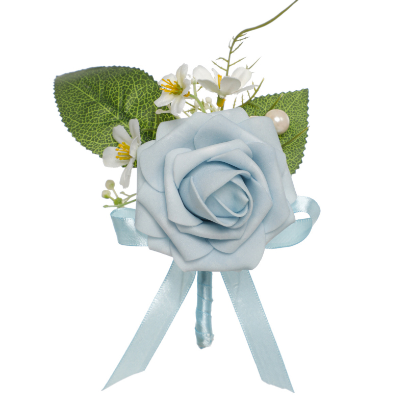 Сватбен корсаж-брошка с изкуствена роза, PE материал, ръчна изработка, корейски стил, проп за сватбена фотосесия