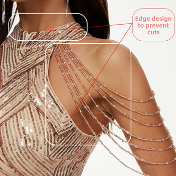 Sequin fishtail вечерна рокля, полиестер-еластанова смес, 95% полиестер съдържание, стегнат талия, дамска дълга рокля за банкети, сцени и сватби