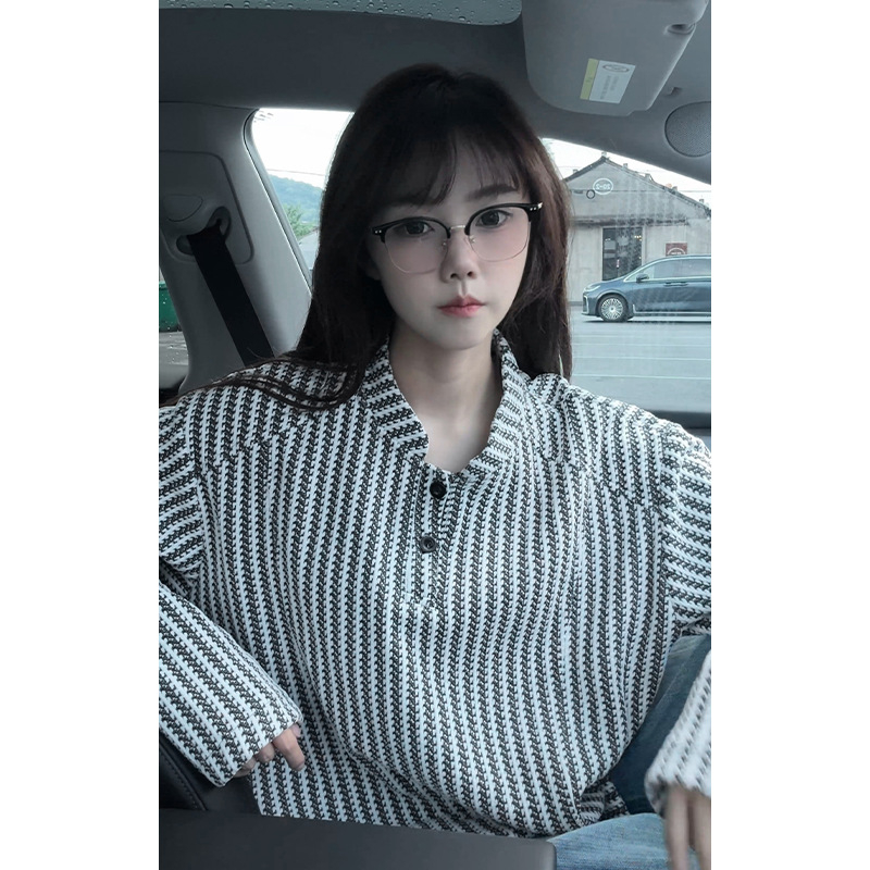 Μακρυμάνικη μπλούζα-T shirt με μοτίβο ψαριού-κόκκαλο, λαιμό τύπου Χένρι, επένδυση φλίς, ύφασμα Chenille, 100% πολυεστέρας