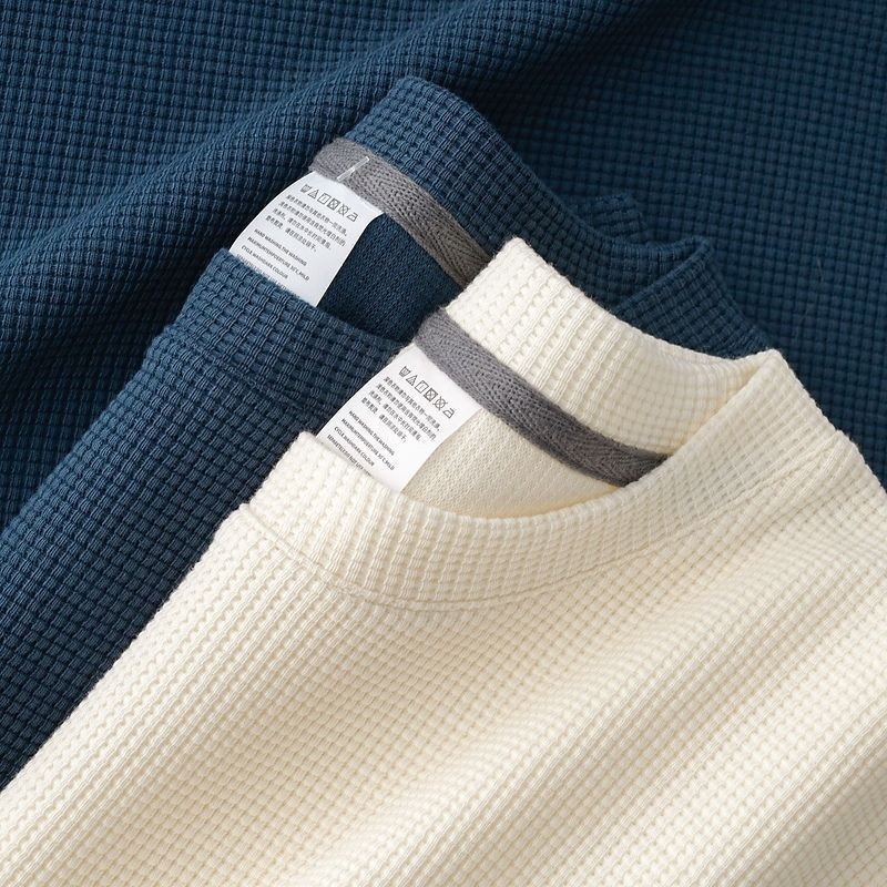 Ανδρικό T-shirt με υφή βάφλας, στρογγυλός λαιμός, κοντά μανίκια, φαρδιά γραμμή, 96% πολυεστερικό μείγμα, καλοκαίρι 2025