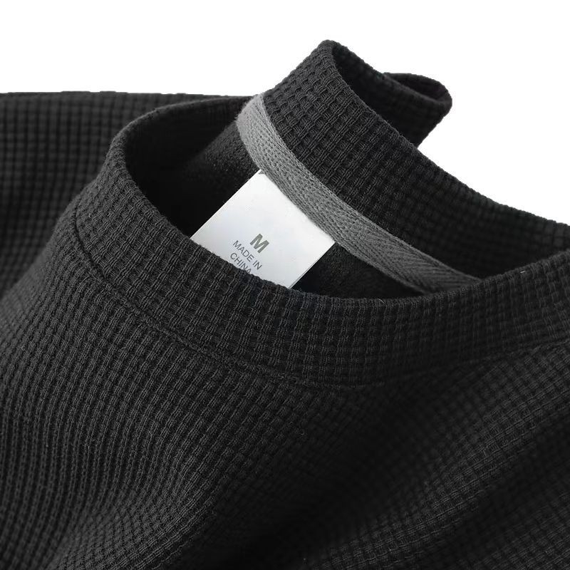 Ανδρικό T-shirt με υφή βάφλας, στρογγυλός λαιμός, κοντά μανίκια, φαρδιά γραμμή, 96% πολυεστερικό μείγμα, καλοκαίρι 2025