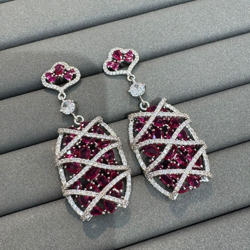 Auskari sirds formā, zelts pārklāts uz vara, elektroplatinga process, 925 sudraba stienīši, viegls luksusa stils