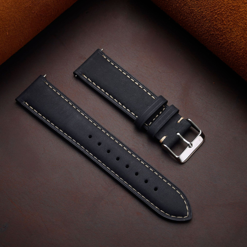 Кожена часовникова презрамка, с бързосменяем механизъм, универсална съвместимост, есенно издание 2024, стил Хонг Конг, литературно ретро