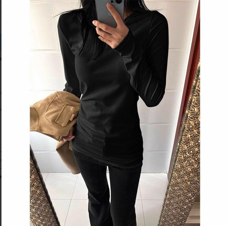 Дамски топ с качулка, тясна кройка, средна дължина, памук с еластан, подплатен с флийс