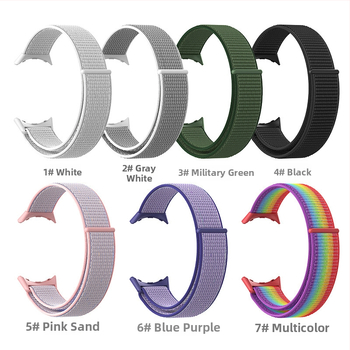 Нейлонова каишка за часовник за Google Pixel Watch 3-то поколение, 45 мм, плетена с велкро закопчалка, универсална